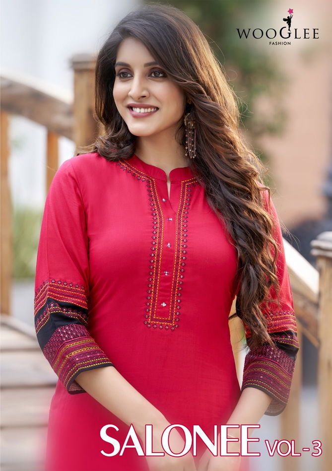 Wooglee Salonee 3 Rayon Wholesale Designer Kurtis Catalog